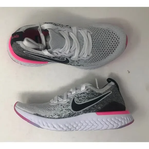 Nike Epic React Flyknit White Black Pink Running Shoes BQ8927